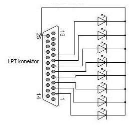 Schéma zapojení LPT LED